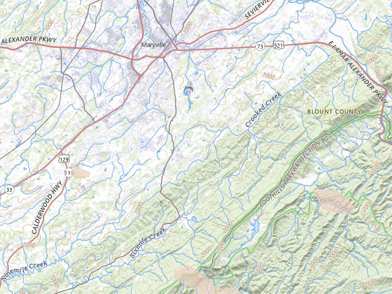 Radar-estimated hail-size map of the storm over Maryville, TN on Aug 11, 2026