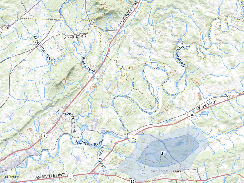 NEXRAD radar-signature map of the hail storm over Mascot, TN on Aug 11, 2026