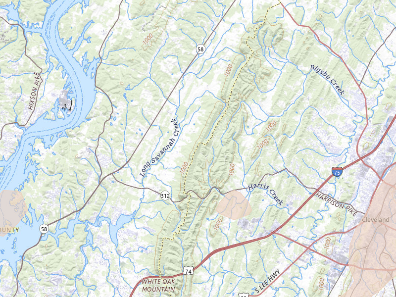 Radar-estimated hail-size map of the storm over Mc Donald, TN on Aug 20, 2026