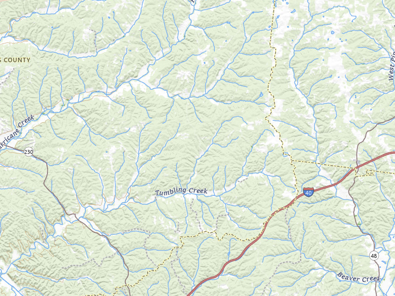 Radar-estimated hail-size map of the storm over Mc Ewen, TN on Jul 2, 2026