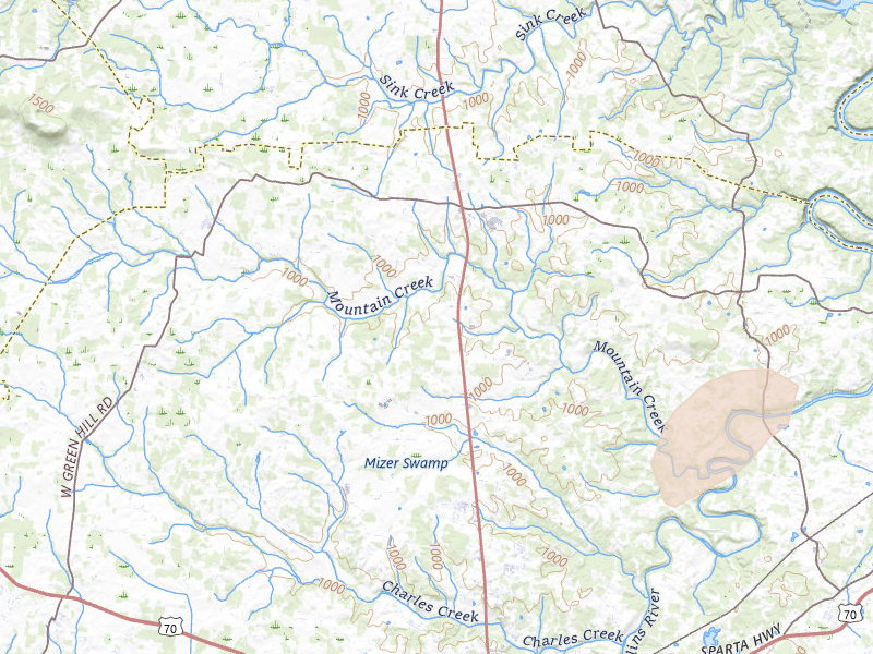 Radar-estimated hail-size map of the storm over Mcminnville, TN on Jul 5, 2026