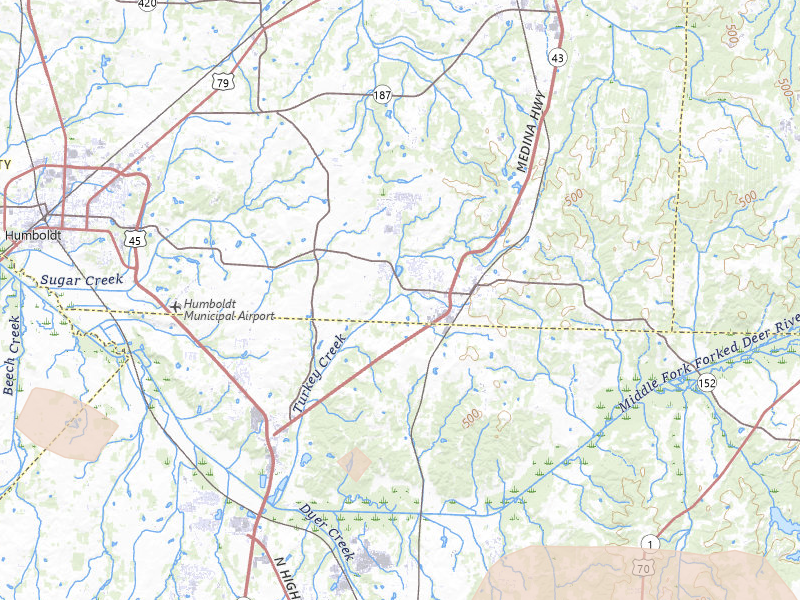 Radar-estimated hail-size map of the storm over Medina, TN on Apr 16, 2026
