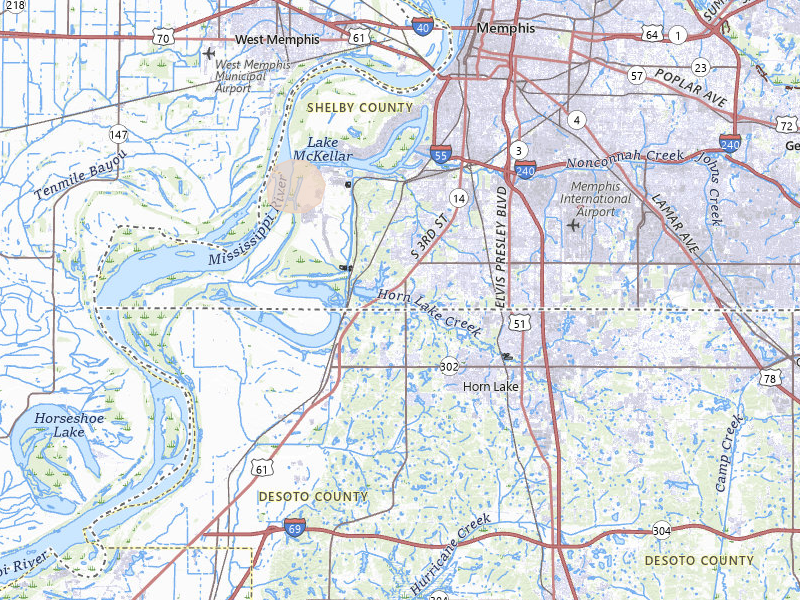 Radar-estimated hail-size map of the storm over Memphis, TN on Apr 28, 2026