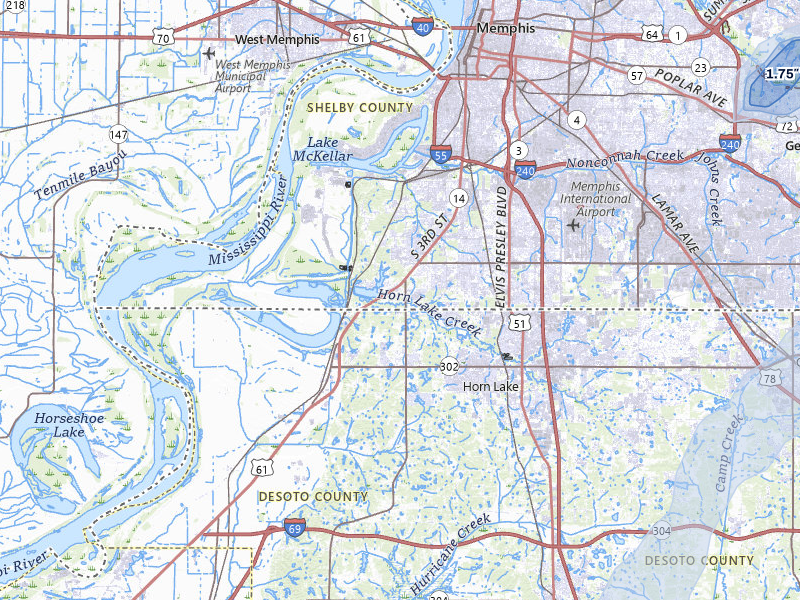 NEXRAD radar-signature map of the hail over Memphis, TN