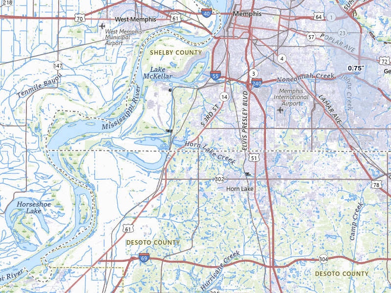 NEXRAD radar-signature map of the hail over Memphis, TN
