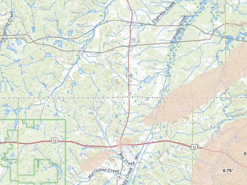 Radar-estimated hail-size map of the storm over Middleton, TN on Mar 15, 2026