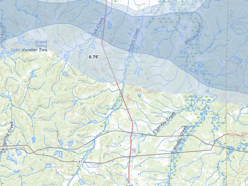 NEXRAD radar-signature map of the hail storm over Middleton, TN on Aug 22, 2026