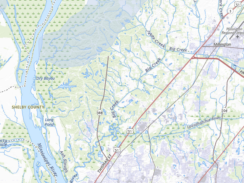 NEXRAD radar-signature map of the hail storm over Millington, TN on Apr 28, 2026
