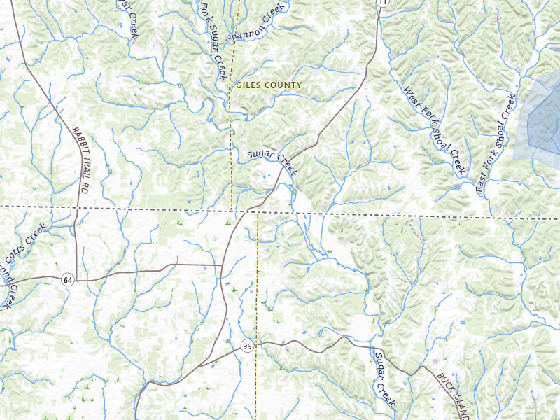 NEXRAD radar-signature map of the hail storm over Minor Hill, TN on Jul 5, 2026