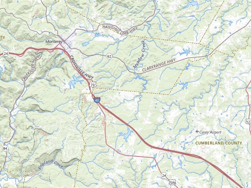 NEXRAD radar-signature map of the hail storm over Monterey, TN on Jul 11, 2026