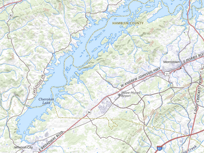 Radar-estimated hail-size map of the storm over Morristown, TN on Mar 21, 2026