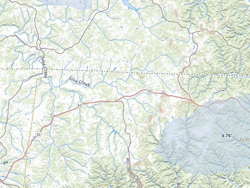 NEXRAD radar-signature map of the hail storm over Moss, TN on Jul 11, 2026