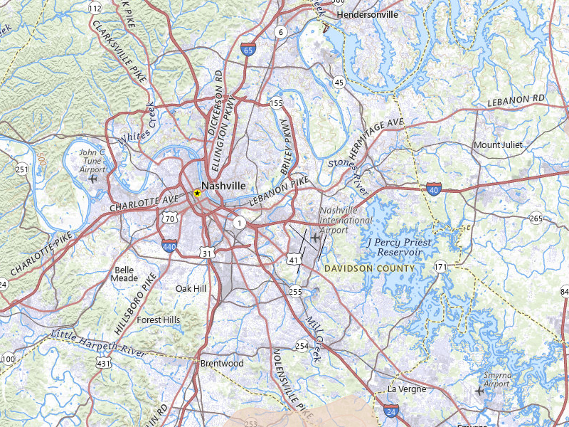 Radar-estimated hail-size map of the storm over Nashville, TN on Jul 2, 2026