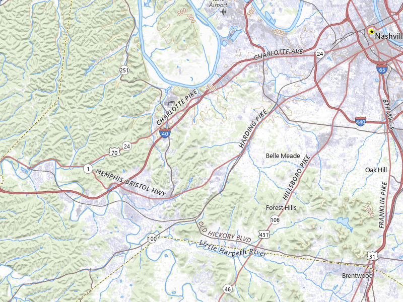 NEXRAD radar-signature map of the hail storm over Nashville, TN on Aug 11, 2026