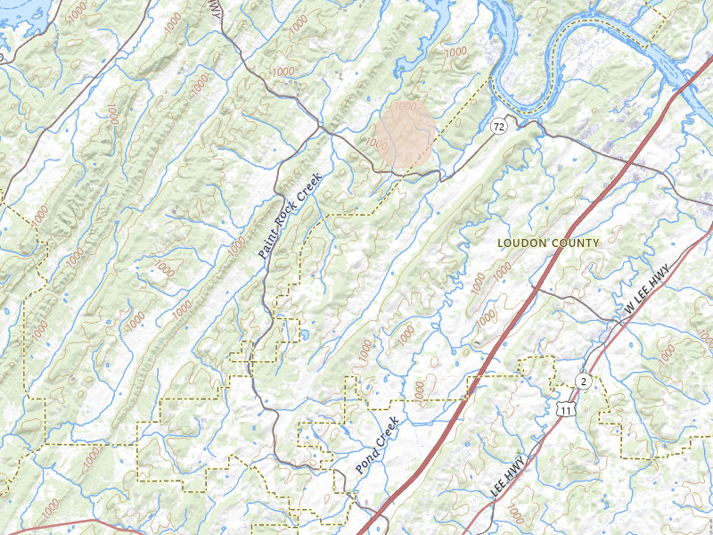 Radar-estimated hail-size map of the storm over Philadelphia, TN on Jul 3, 2026