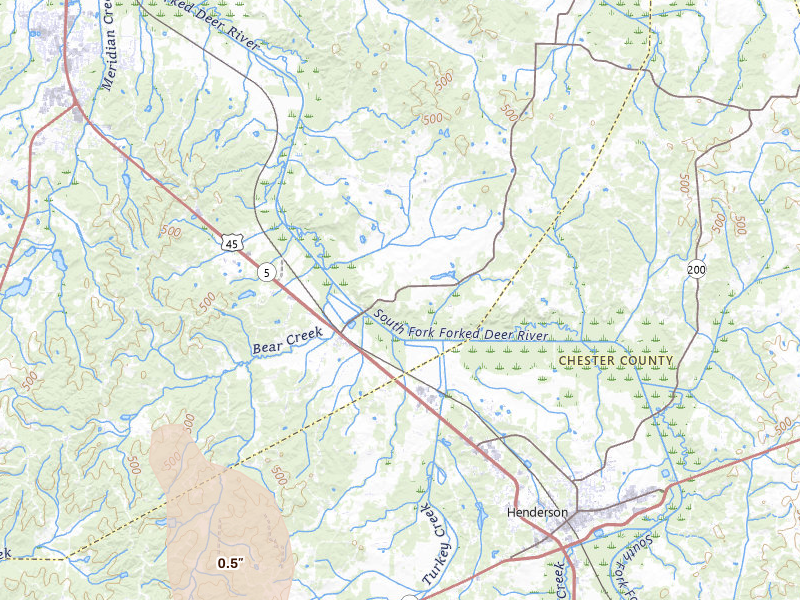 Radar-estimated hail-size map of the storm over Pinson, TN on Jul 1, 2026