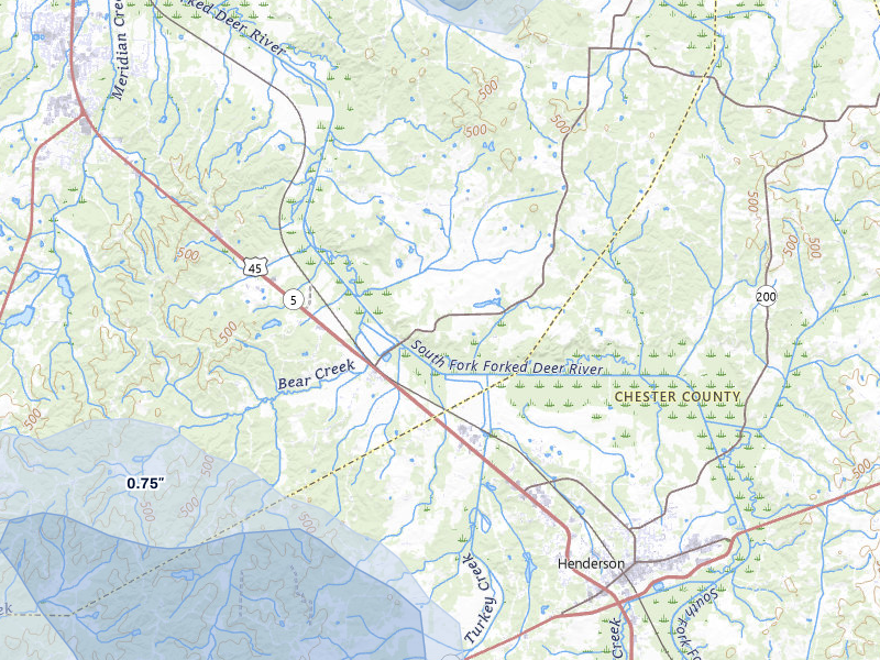 NEXRAD radar-signature map of the hail storm over Pinson, TN on Jul 1, 2026