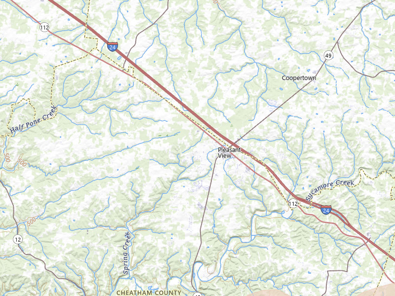 Radar-estimated hail-size map of the storm over Pleasant View, TN on Apr 27, 2026