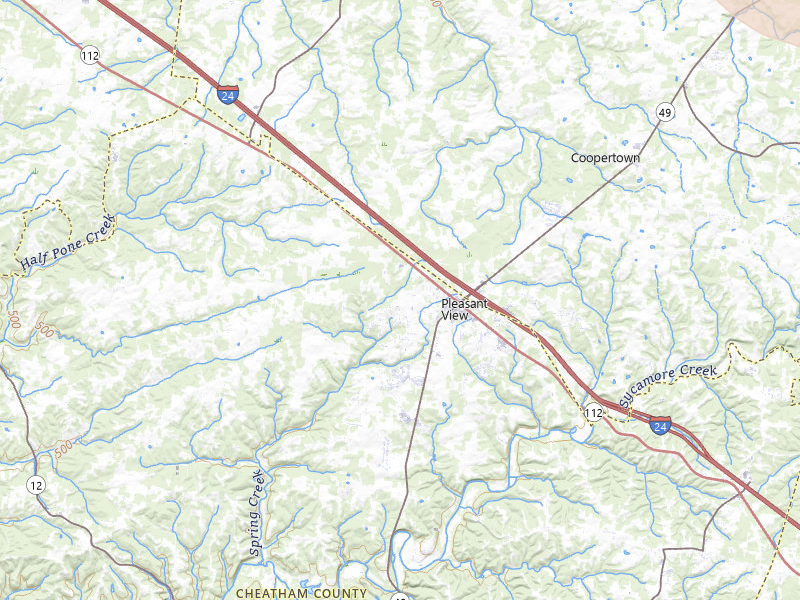 Radar-estimated hail-size map of the storm over Pleasant View, TN on Jul 21, 2026