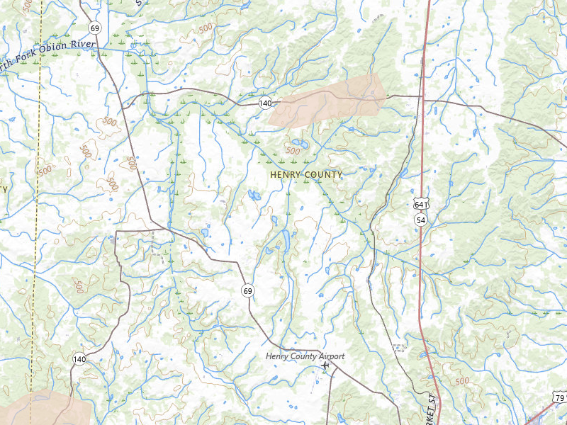 Radar-estimated hail-size map of the storm over Puryear, TN on Jun 9, 2026