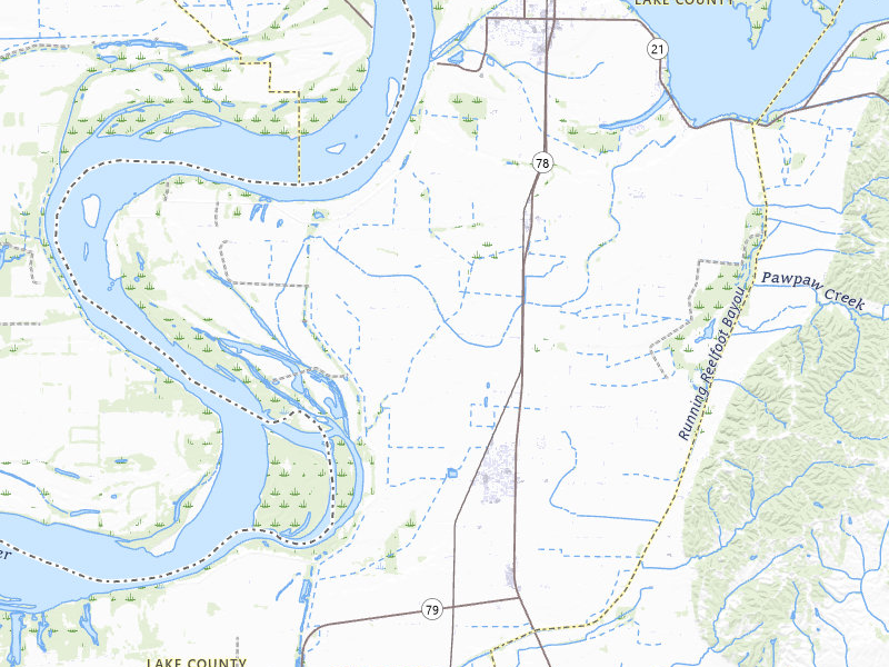 Radar-estimated hail-size map of the storm over Ridgely, TN on May 31, 2026