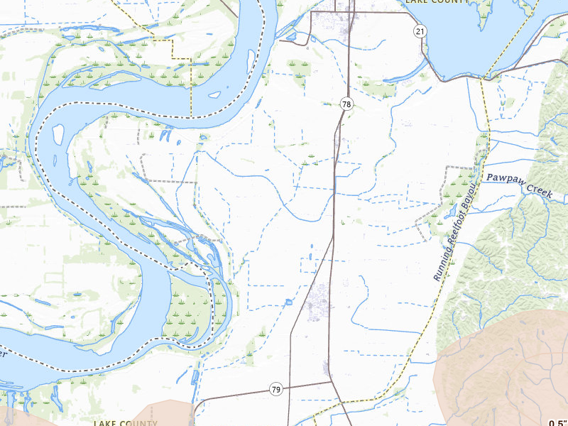 Radar-estimated hail-size map of the storm over Ridgely, TN