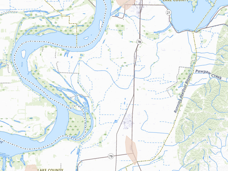 Radar-estimated hail-size map of the storm over Ridgely, TN on Jul 9, 2026
