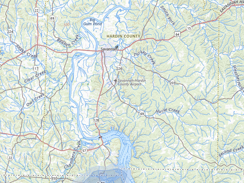 NEXRAD radar-signature map of the hail storm over Savannah, TN on Jul 8, 2026