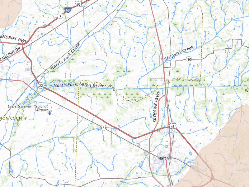 Radar-estimated hail-size map of the storm over South Fulton, TN on Jul 4, 2026