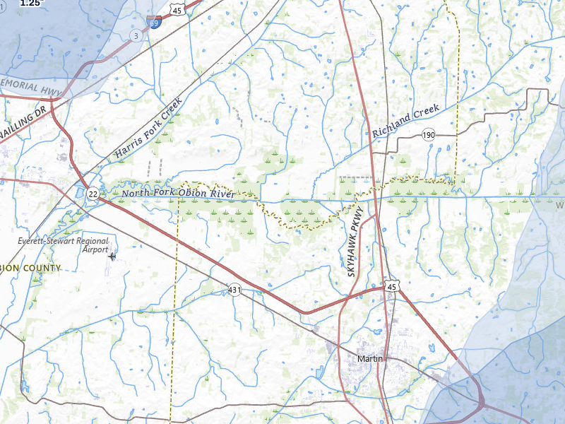 NEXRAD radar-signature map of the hail over South Fulton, TN