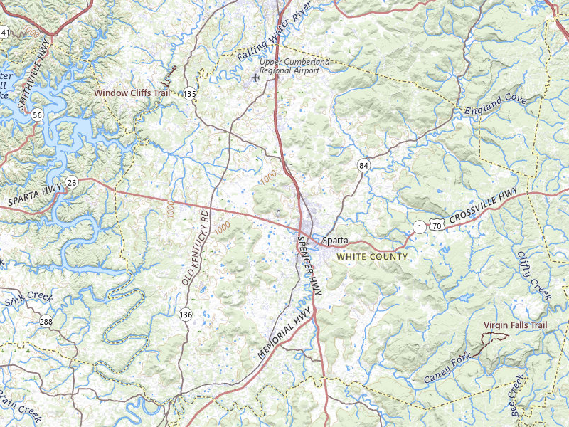 Radar-estimated hail-size map of the storm over Sparta, TN on Apr 1, 2026