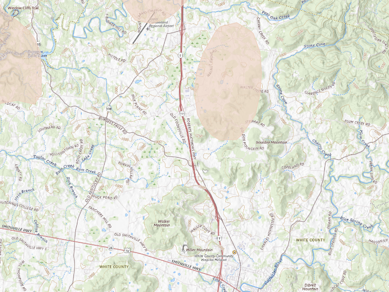 Radar-estimated hail-size map of the storm over Sparta, TN