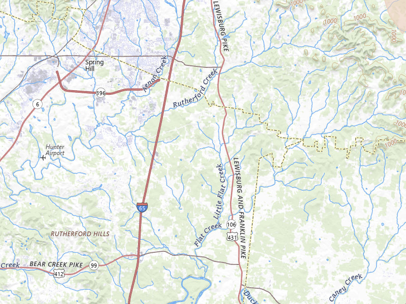 Radar-estimated hail-size map of the storm over Spring Hill, TN on Jul 3, 2026