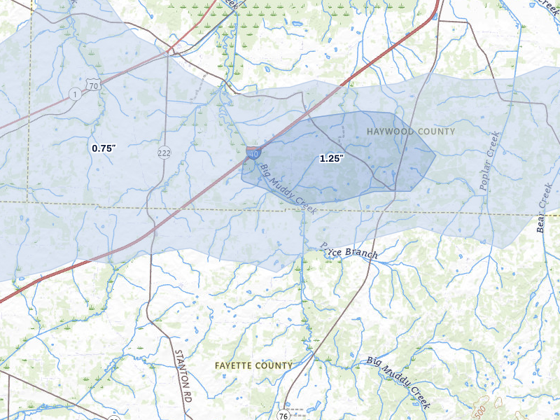 NEXRAD radar-signature map of the hail storm over Stanton, TN on Apr 27, 2026