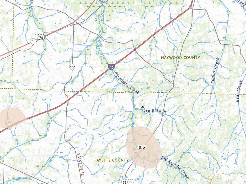 Radar-estimated hail-size map of the storm over Stanton, TN