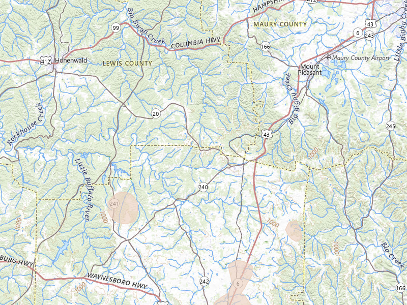 Radar-estimated hail-size map of the storm over Summertown, TN on Jul 9, 2026