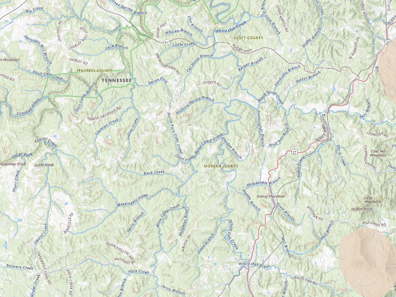 Radar-estimated hail-size map of the storm over Sunbright, TN on Sep 19, 2026