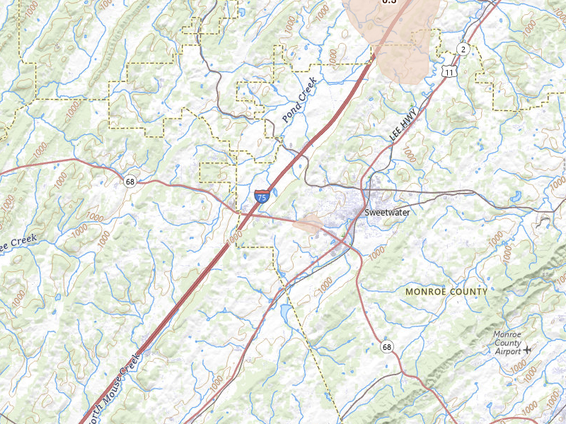 Radar-estimated hail-size map of the storm over Sweetwater, TN
