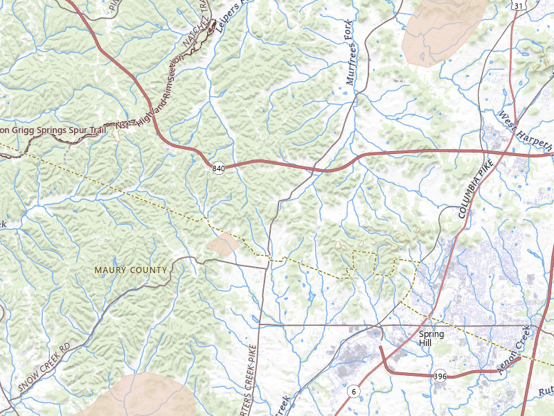 Radar-estimated hail-size map of the storm over Thompsons Station, TN on Jul 3, 2026