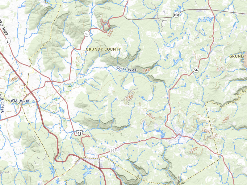 Radar-estimated hail-size map of the storm over Tracy City, TN on May 20, 2026