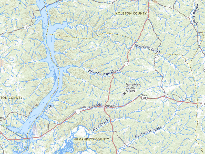 Radar-estimated hail-size map of the storm over Waverly, TN on Jun 9, 2026