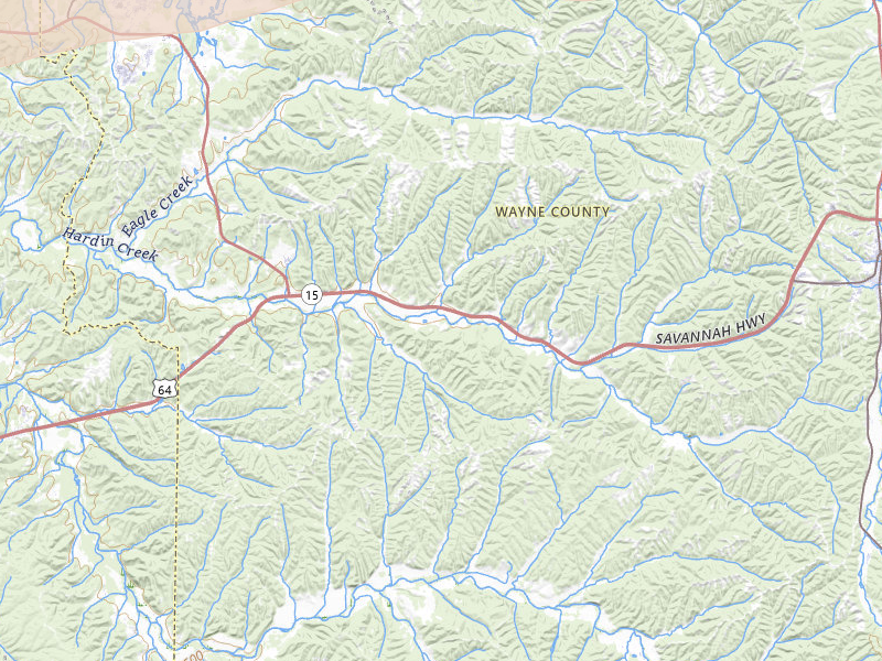 Radar-estimated hail-size map of the storm over Waynesboro, TN on Apr 27, 2026