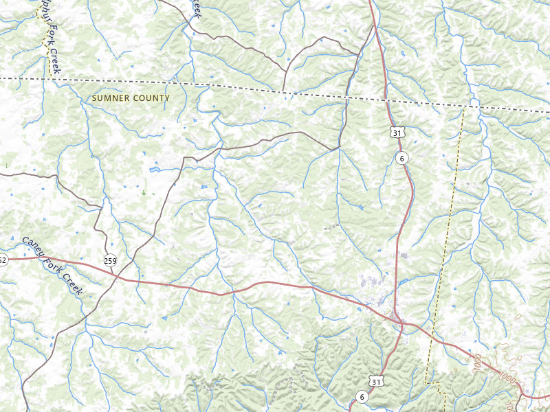 Radar-estimated hail-size map of the storm over Westmoreland, TN on Apr 27, 2026