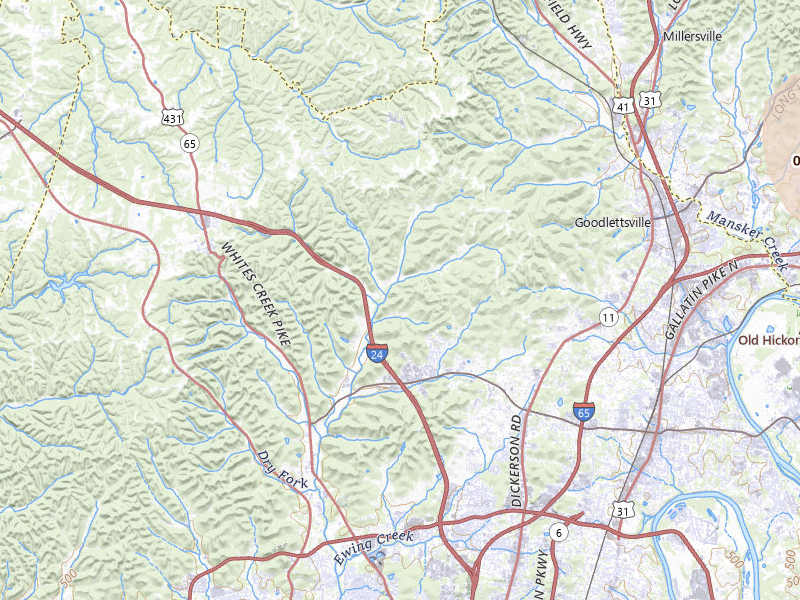 Radar-estimated hail-size map of the storm over Whites Creek, TN on Jul 21, 2026