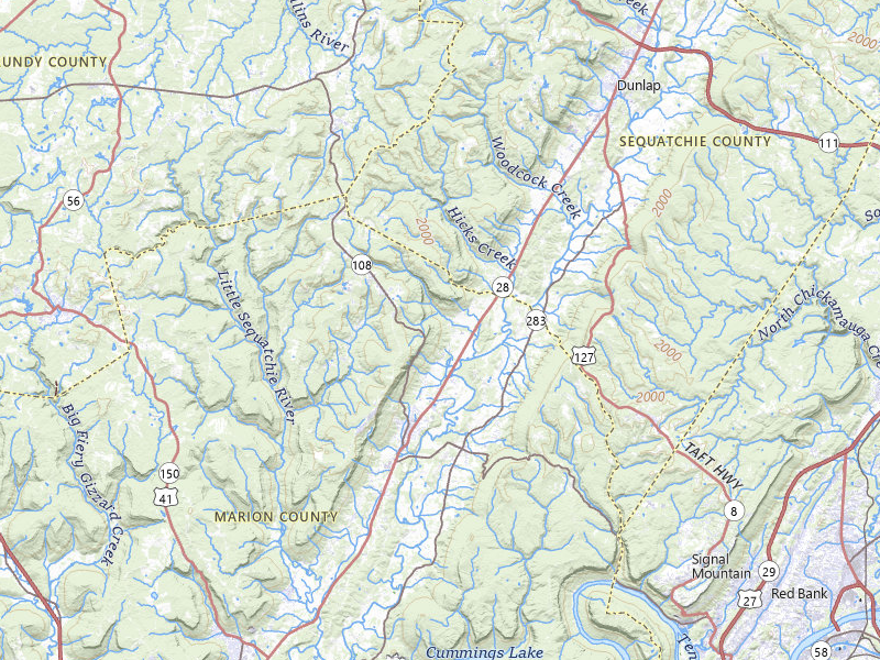 Radar-estimated hail-size map of the storm over Whitwell, TN on Apr 27, 2026