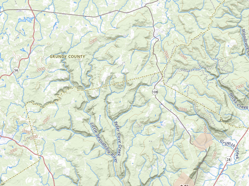 Radar-estimated hail-size map of the storm over Whitwell, TN on Jul 17, 2026