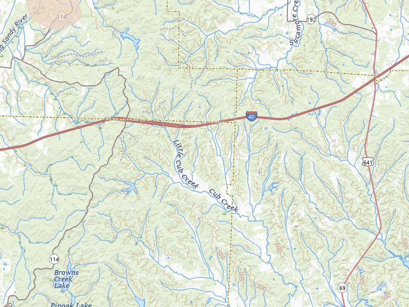 Radar-estimated hail-size map of the storm over Wildersville, TN on Jul 5, 2026