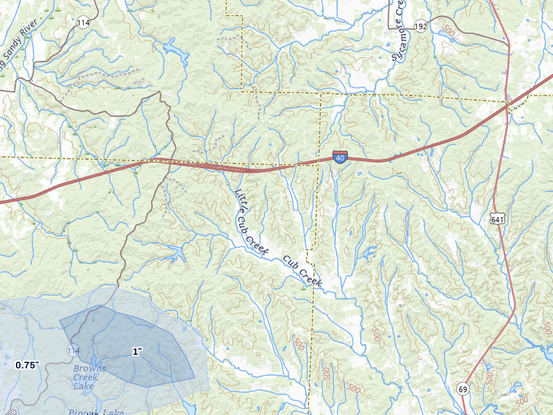 NEXRAD radar-signature map of the hail storm over Wildersville, TN on Jul 11, 2026