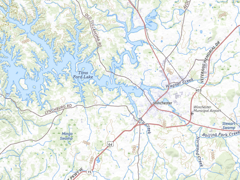 Radar-estimated hail-size map of the storm over Winchester, TN on Jul 11, 2026