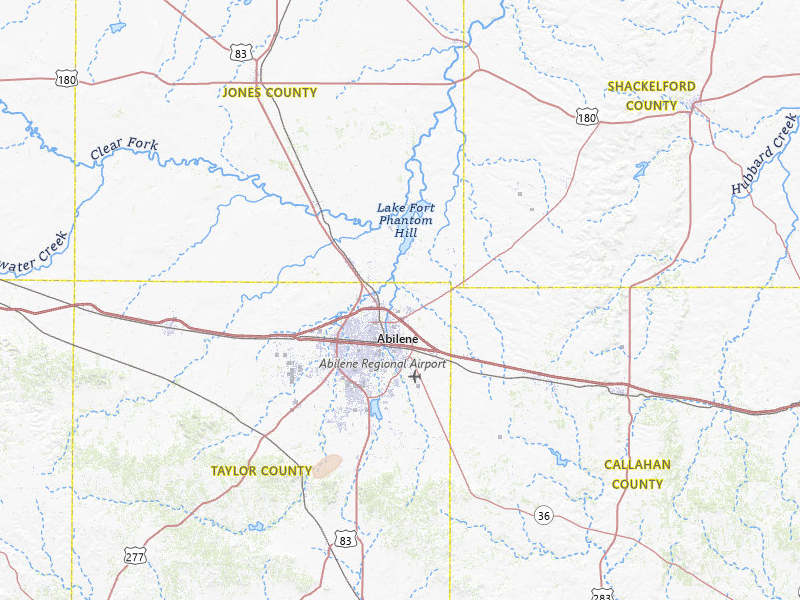 Radar-estimated hail-size map of the storm over Abilene, TX on Apr 3, 2026